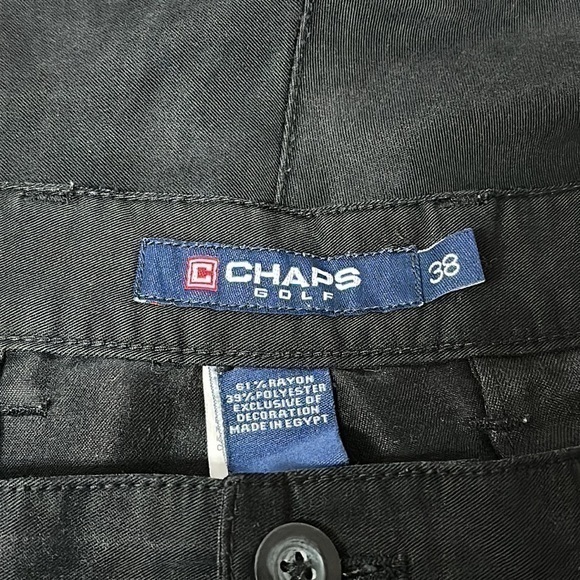 Mens CHAPS Golf Shorts Pleated Front black Size 38 Casual 61% rayon 39% poly - Picture 6 of 10